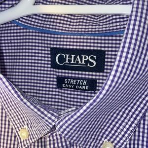 Chaps purple and white checkered shirt